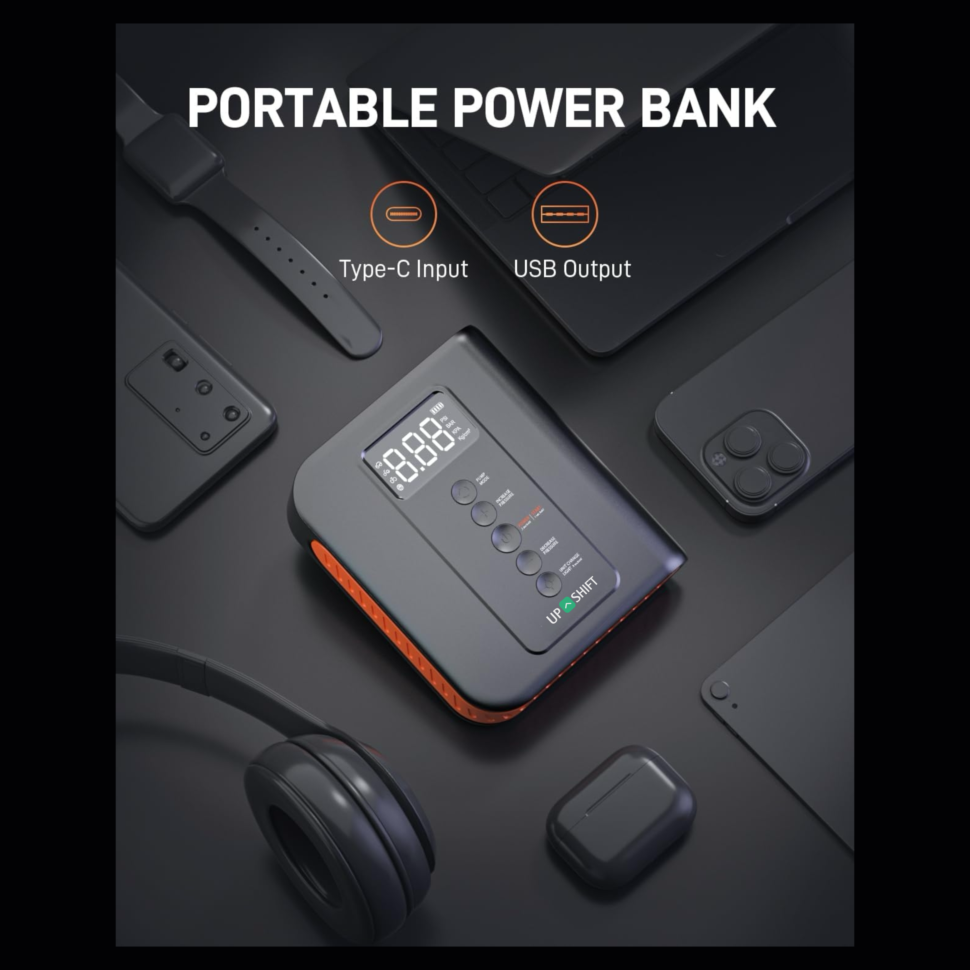 Portable Car Jump Starter with Air Compressor