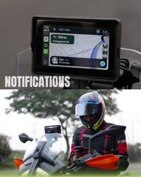 Upshift Motorcycle Wireless Apple CarPlay Android Auto 5" Touch Screen with Front and Rear Camera