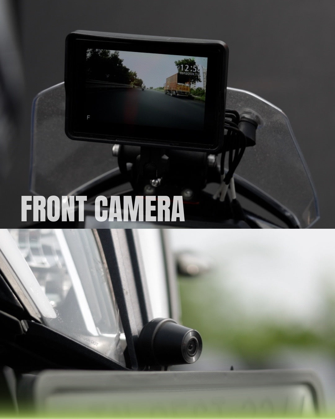 Upshift Motorcycle Wireless Apple CarPlay Android Auto 5" Touch Screen with Front and Rear Camera